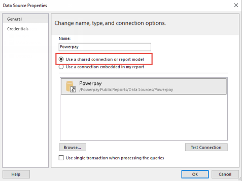 The Data Source Properties window.