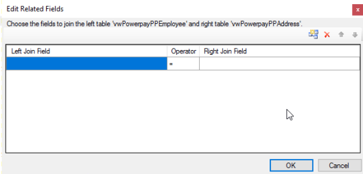 The Edit Related Fields window.
