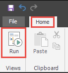 Home > Run in the Adhoc Report Builder menu bar.