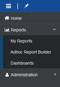 Navigation menu showing secondary menu pages.