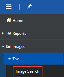 The Image Search option is under Images > Tax in the navigation menu.